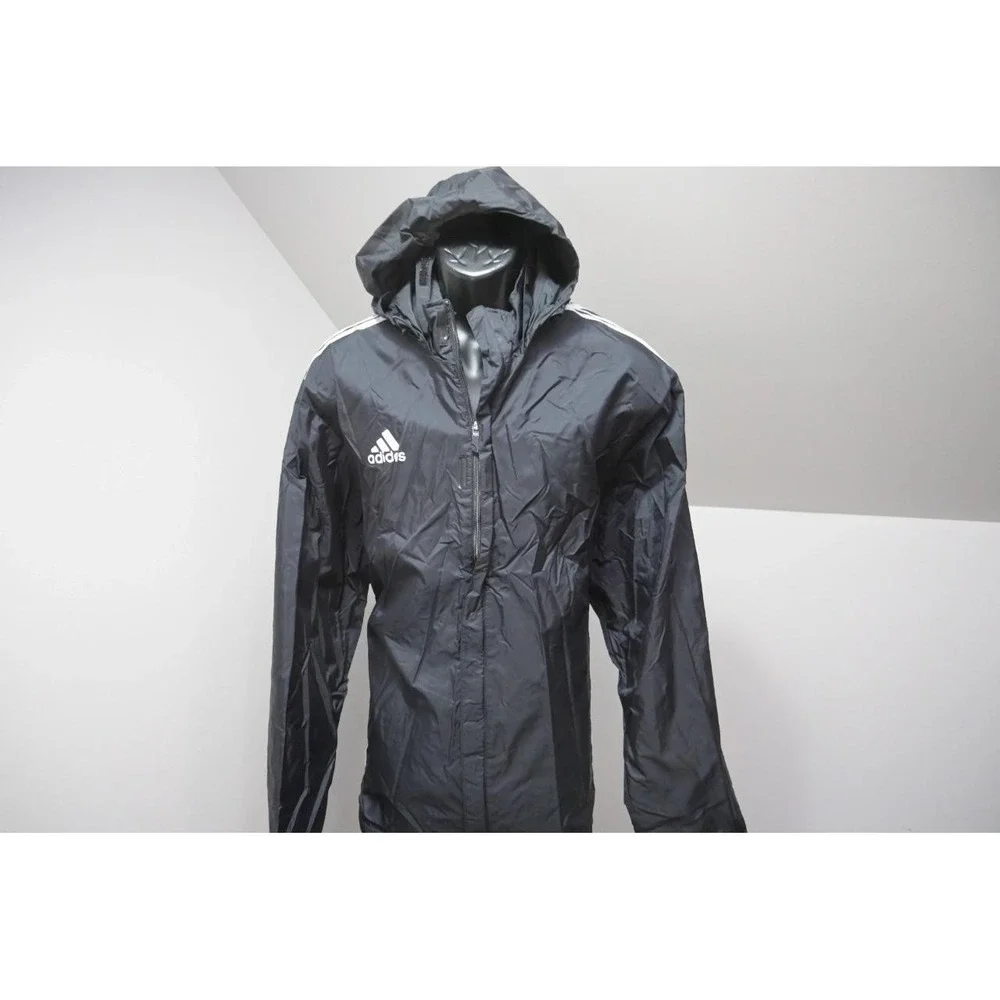 Adidas Track Jacket Dark Blue Striped Performance Full Zip Athletic Mens Large‎